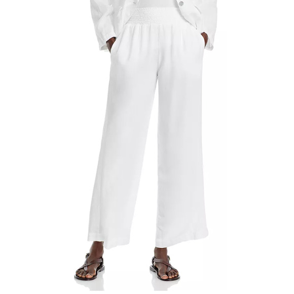 Bella Dahl Pants - BELLA DAHL PANTS WOMENS SIZE XLARGE SMOCKED WAIST WIDE LEG WHITE NEW MSRP $150